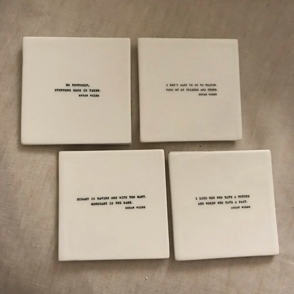 Restoration Hardware Oscar Wilde Literary Quote Coasters